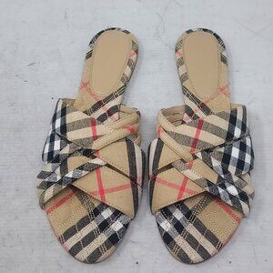 Burberry Cabana Check Beige Slide Sandal